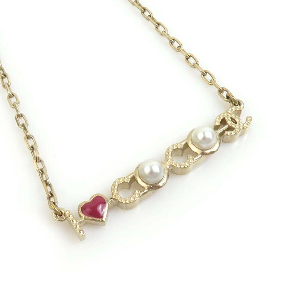 CHANEL Authentic Gold Pearl Love Necklace - Picture 1 of 5